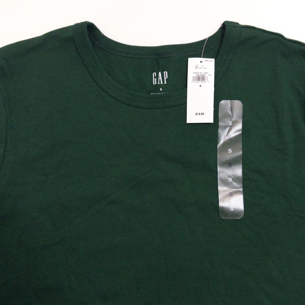 NWT GAP Crewneck T-Shirt Evergreen Glamour Green Short Sleeve Tee Size S Basics - Picture 8 of 12